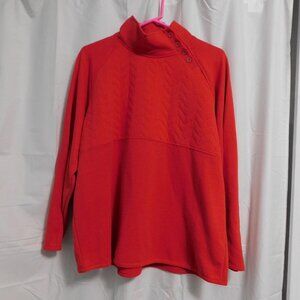 St John's Bay Red Mock Neck Sweatshirt - PXXL - NWT